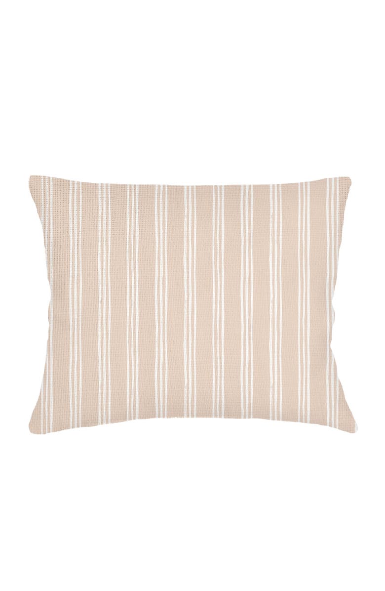 Anaya Ocean Drift Beige Stripe Linen Dutch Euro Pillow 28x36 with Down Insert, Main, color, Beige Stripe