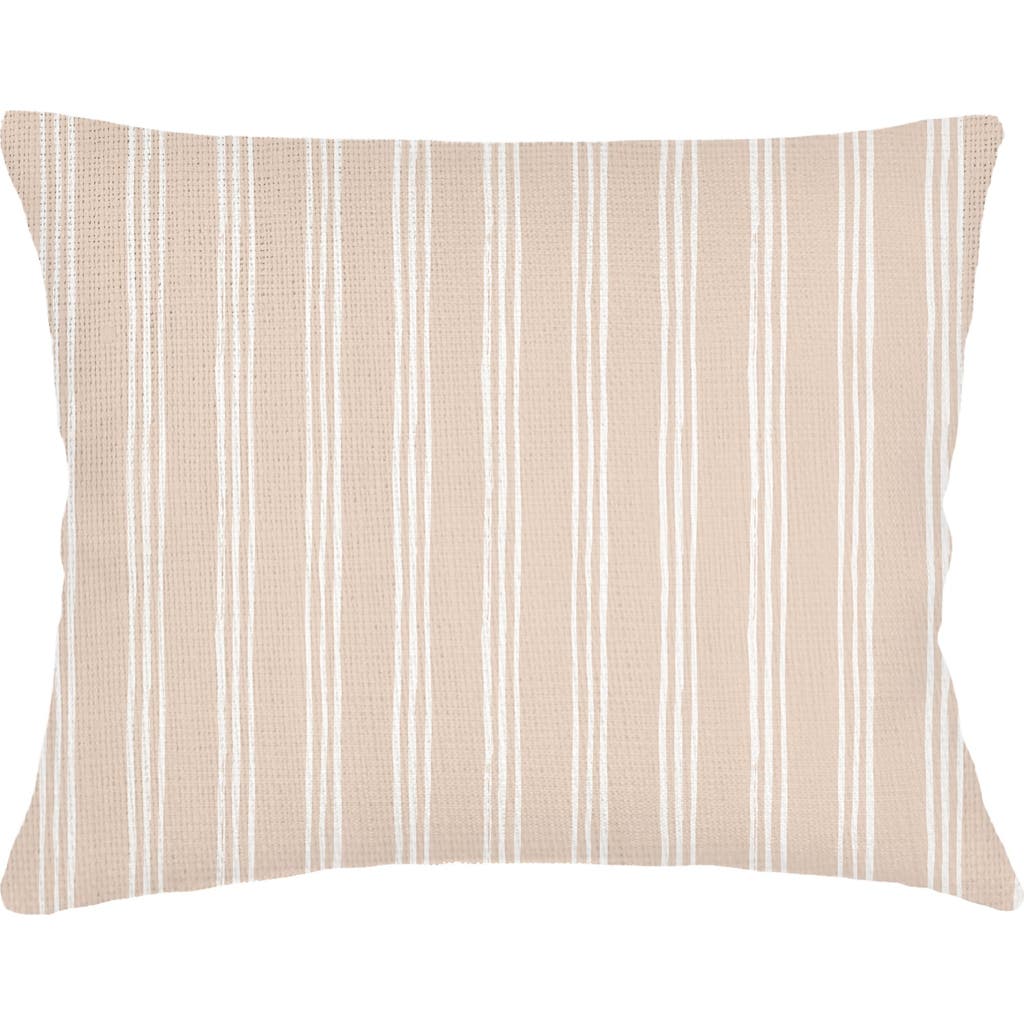 Anaya Ocean Drift Beige Stripe Linen Dutch Euro Pillow 28x36 With Down Insert In Beige Stripe