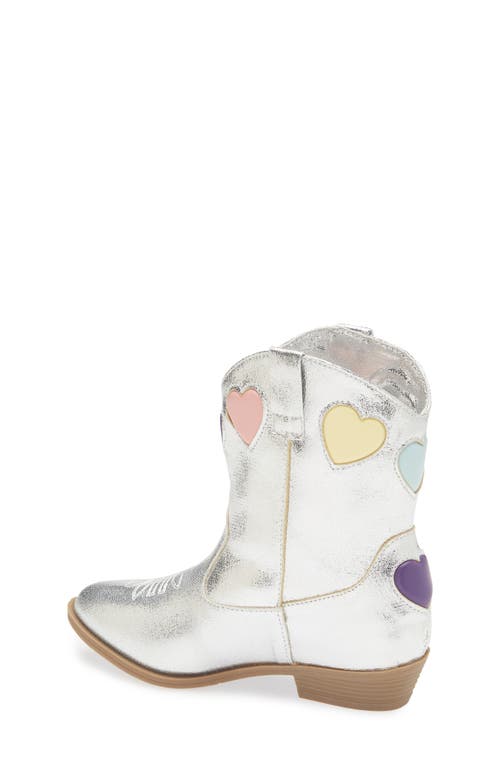 Tucker + Tate Kids' Clarra Heart Western Boot In Silver