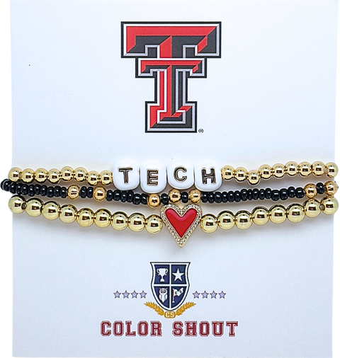 Texas Tech Love My College Bracelet Stack