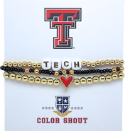 Color Shout Texas Tech Love My College Bracelet Stack