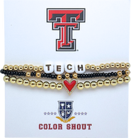 Color Shout Texas Tech Love My College Bracelet Stack