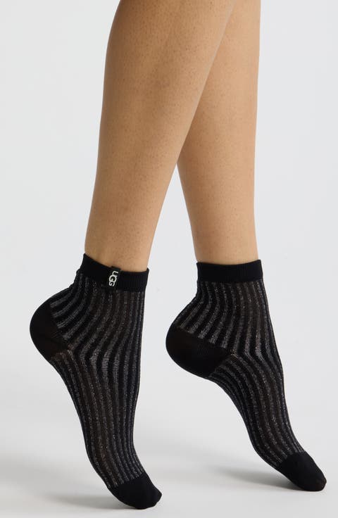 Plora Metallic Stripe Quarter Socks
