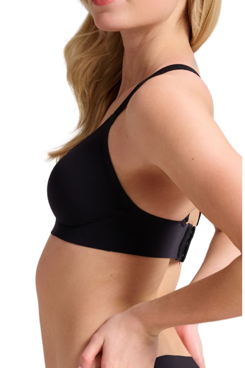 No-Show Triangle Seamless Bra, Alternate, color, Black