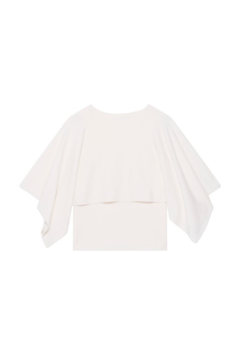 Layered Poncho Knit Top, Alternate, color, Cream