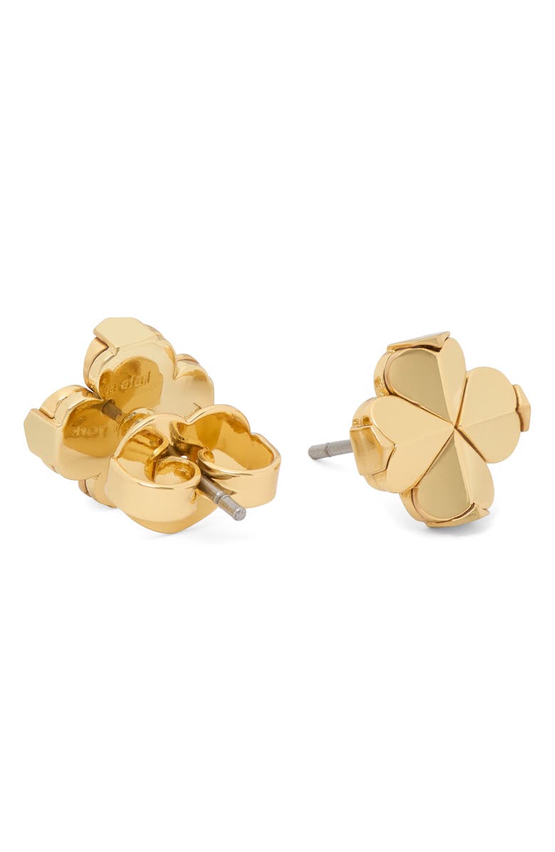 Kate Spade New York spade flower stud earrings, Alternate, color, Gold.