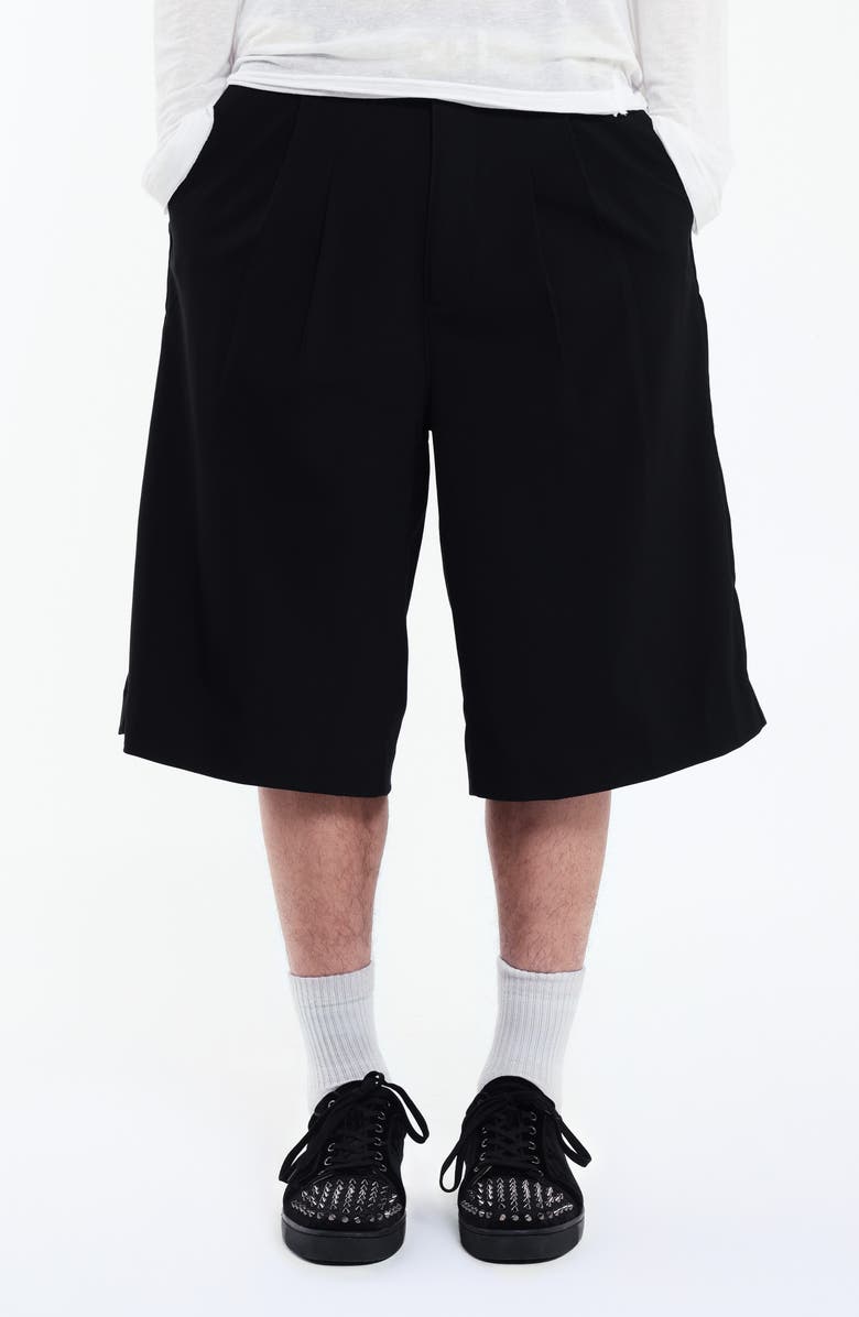 JADED LONDON Goliath Pleated Oversize Shorts, Main, color, Black