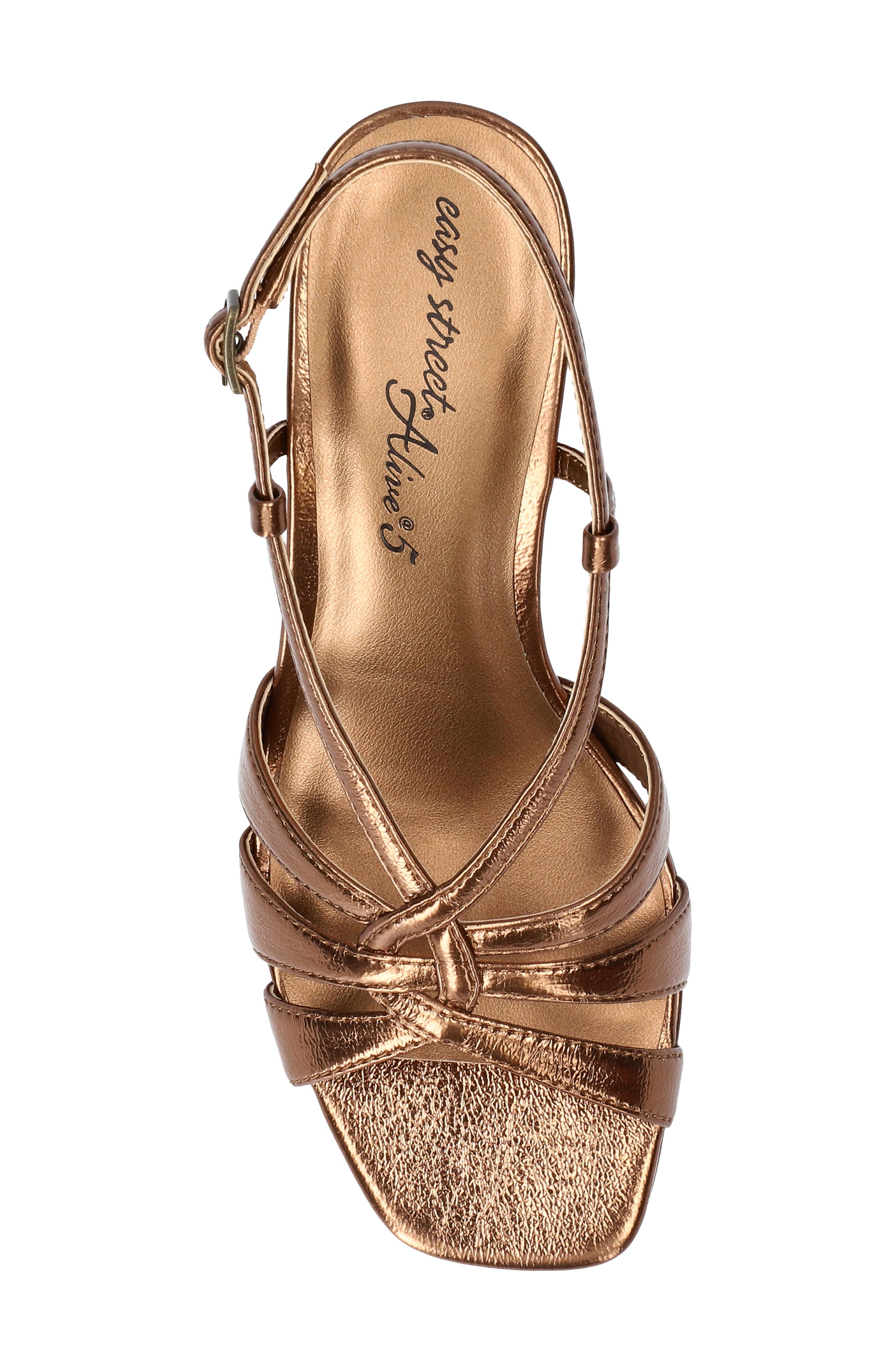 Valorie Slingback Platform Sandal, Alternate, color, BRONZE CRINKLED