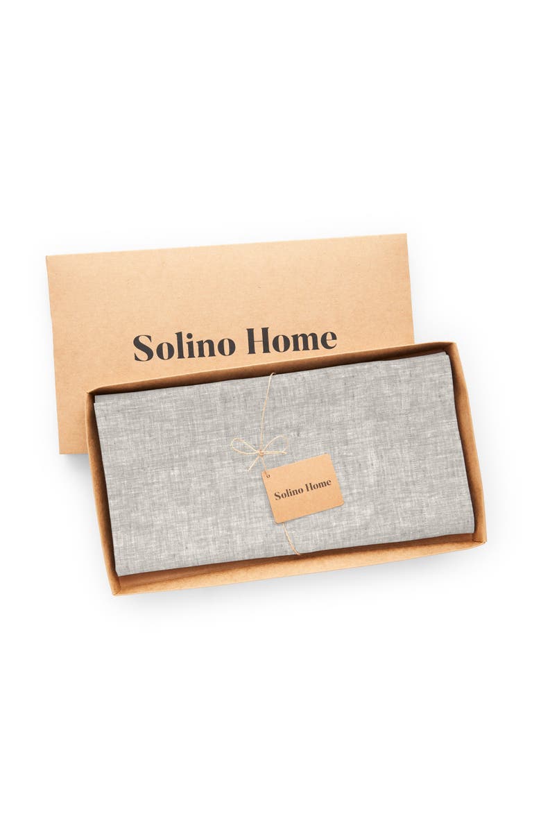 Solino Home Linen Table Throw - Athena, 52" x 52", 52" x 52", Alternate, color, Oyster Grey