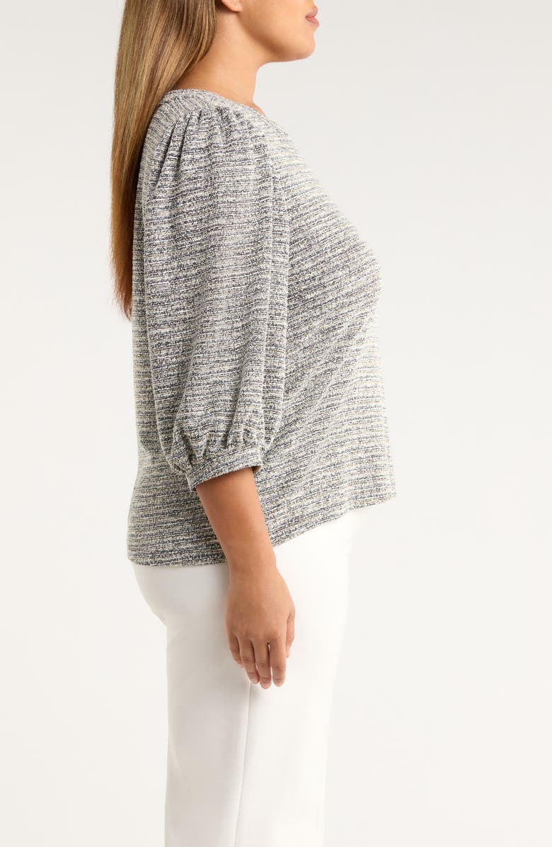 AK ANNE KLEIN Balloon Sleeve Top, Alternate, color, Anne Black / White Dove