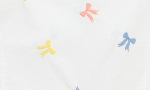 Truce Kids' Bow Print Open Back Cotton Sundress In White