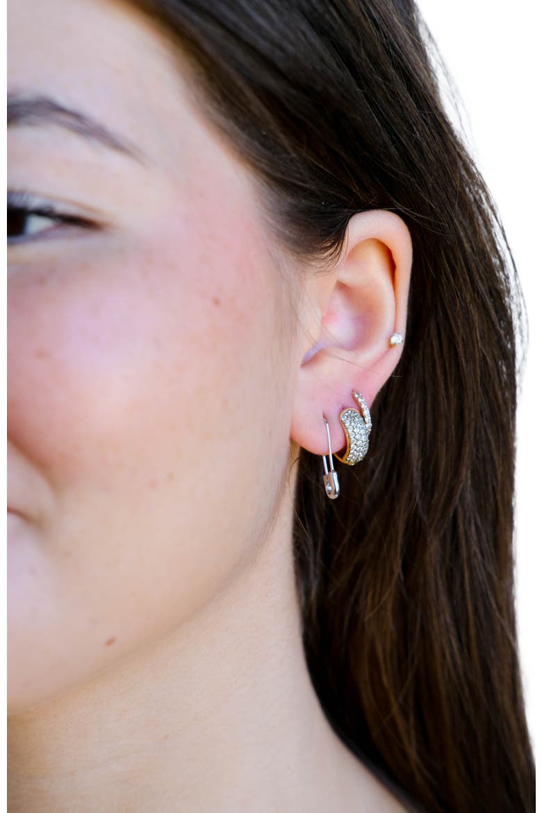 Safety Pin Threader Earrings, Alternate, color, Silver