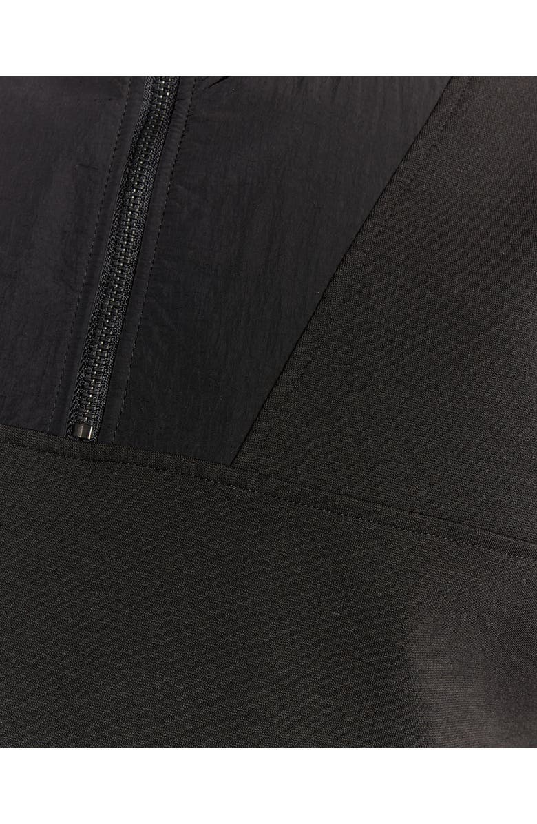 Lyle & Scott Panelled Hybrid Quarter Zip Sweatshirt, Alternate, color, Black Ice