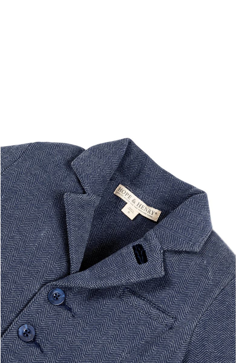 Hope & Henry Girls' Dressy Fleece Riding Blazer, Kids, Alternate, color, Navy Herringbone Fleece