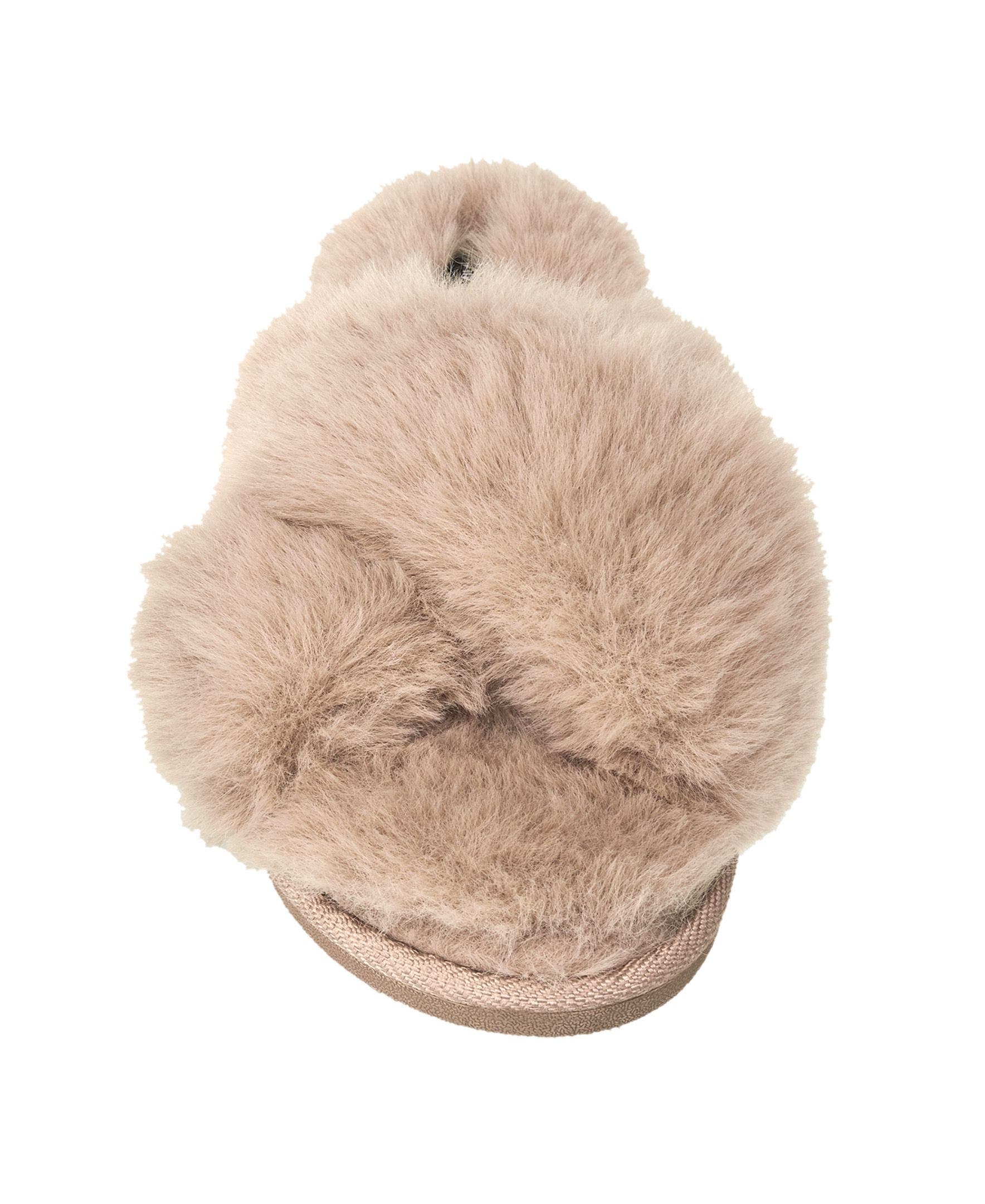 X-Band Faux Fur Slipper, Alternate, color, Tan