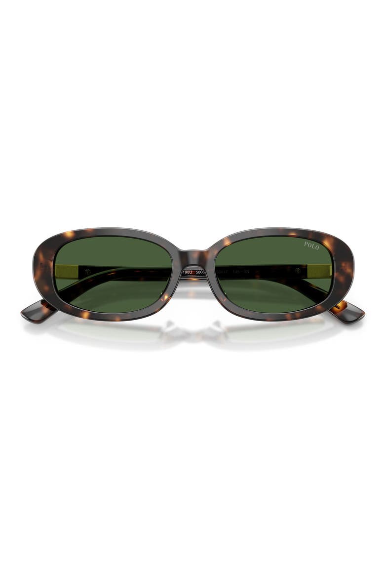 53mm Oval Sunglasses, Alternate, color, SHINY DARK HAVANA / GREEN
