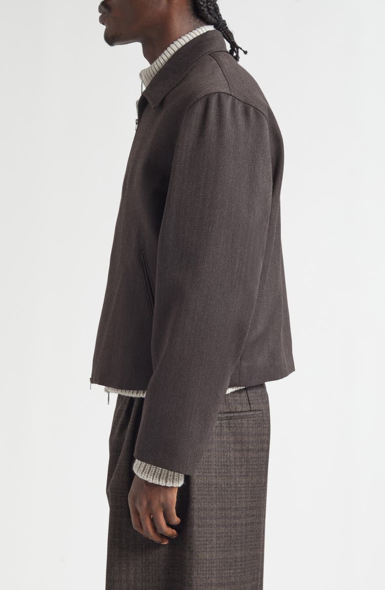 OUR LEGACY Mini Virgin Wool Jacket, Alternate, color, Havana Brown Chain Wool