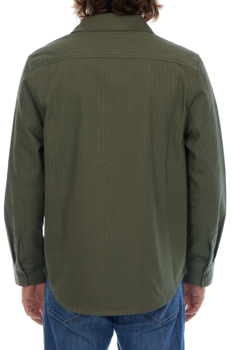Herringbone Cotton Work Shirt, Alternate, color, DARK GREEN