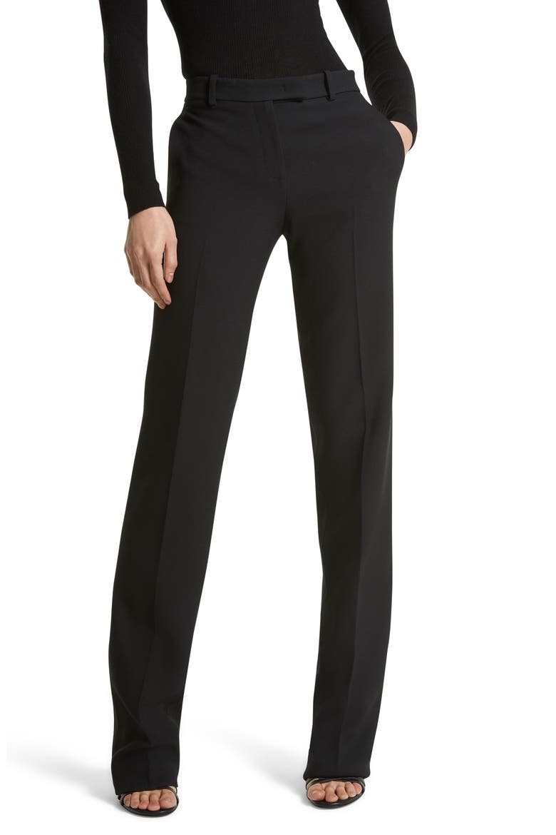 Carolyn Double Face Crepe Straight Leg Pants, Main, color, BLACK