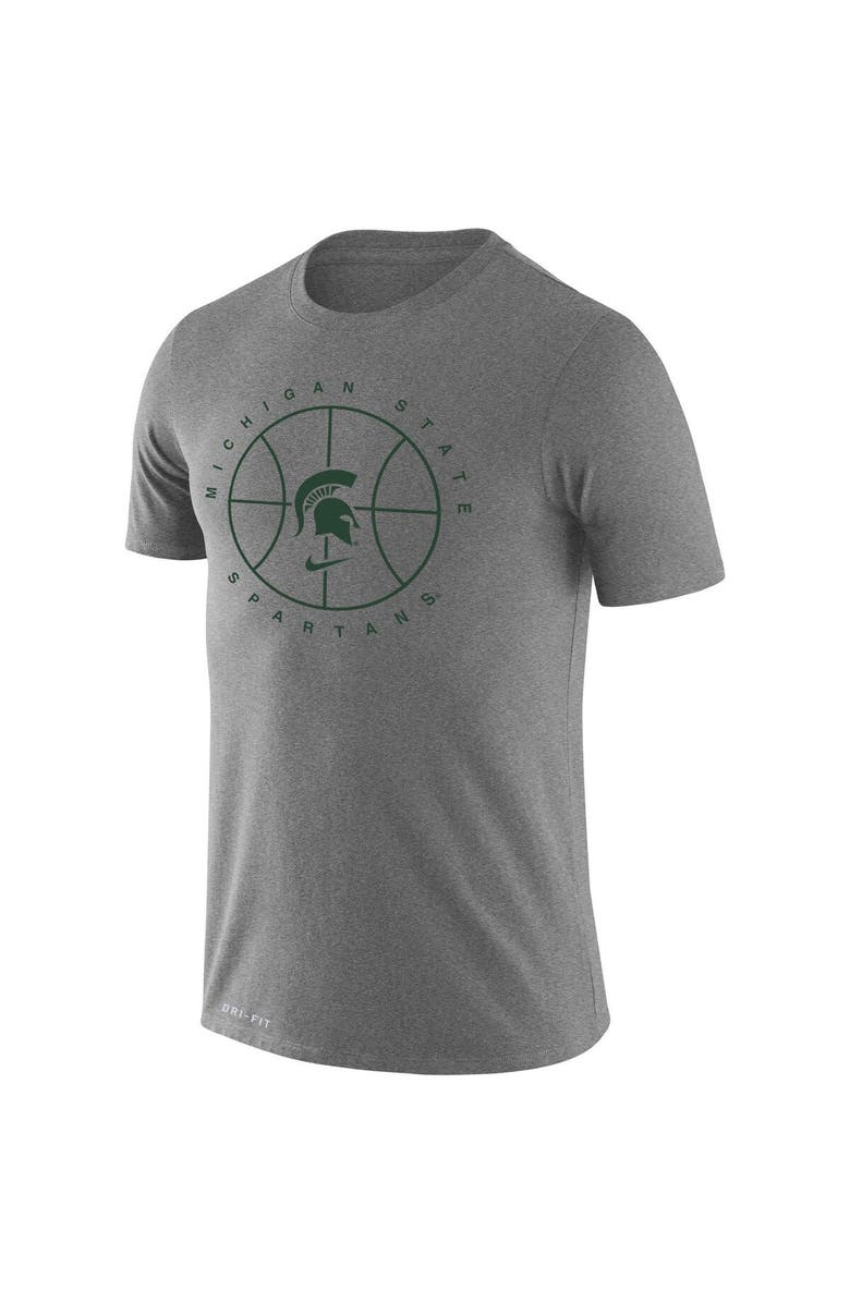 Nike Men's Nike Heathered Gray Michigan State Spartans Basketball Icon Legend Performance T-Shirt, Alternate, color, 