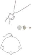 Adornia 3-Piece Mixed Cubic Zirconia Initial Jewelry Set