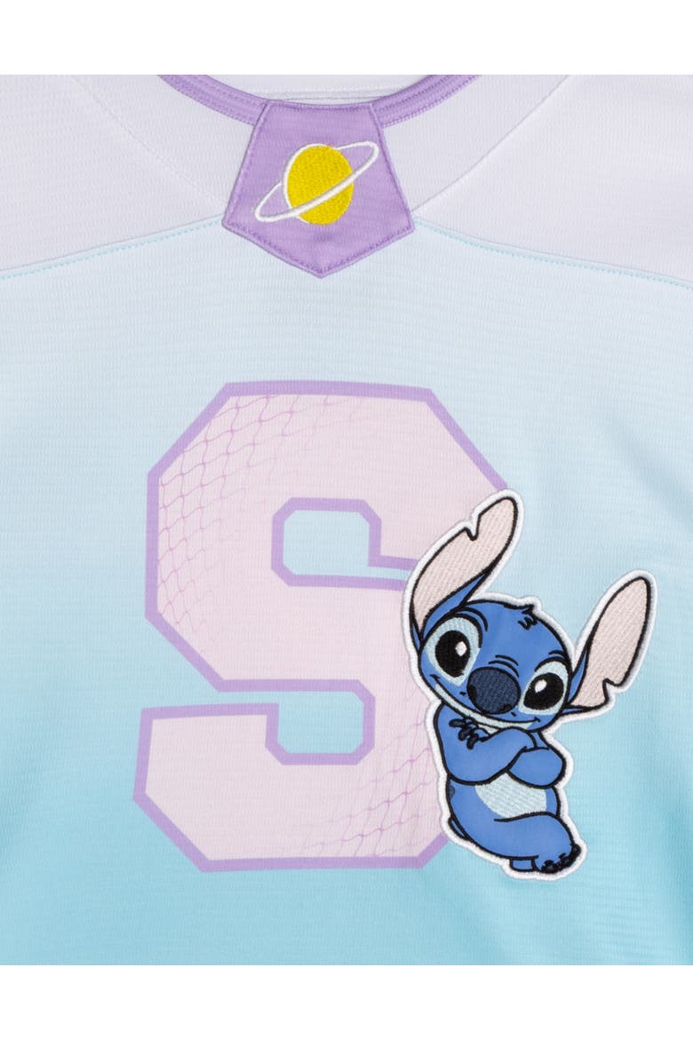 Lilo & Stitch Athletic Hockey Jersey, Alternate, color, Sky Blue White Stitch