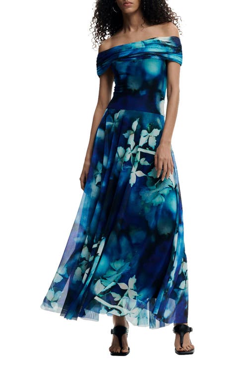 Floral Print Strapless Dress