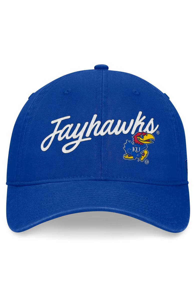 TOP OF THE WORLD Men's Top of the World Royal Kansas Jayhawks Heritage CeeCee Adjustable Hat, Alternate, color, Royal