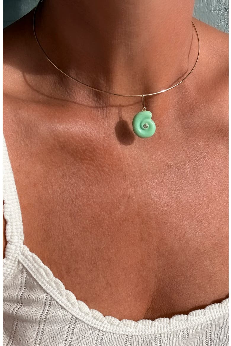 Nautilus Chrysoprase Charm, Alternate, color, CHRYSOPRASE