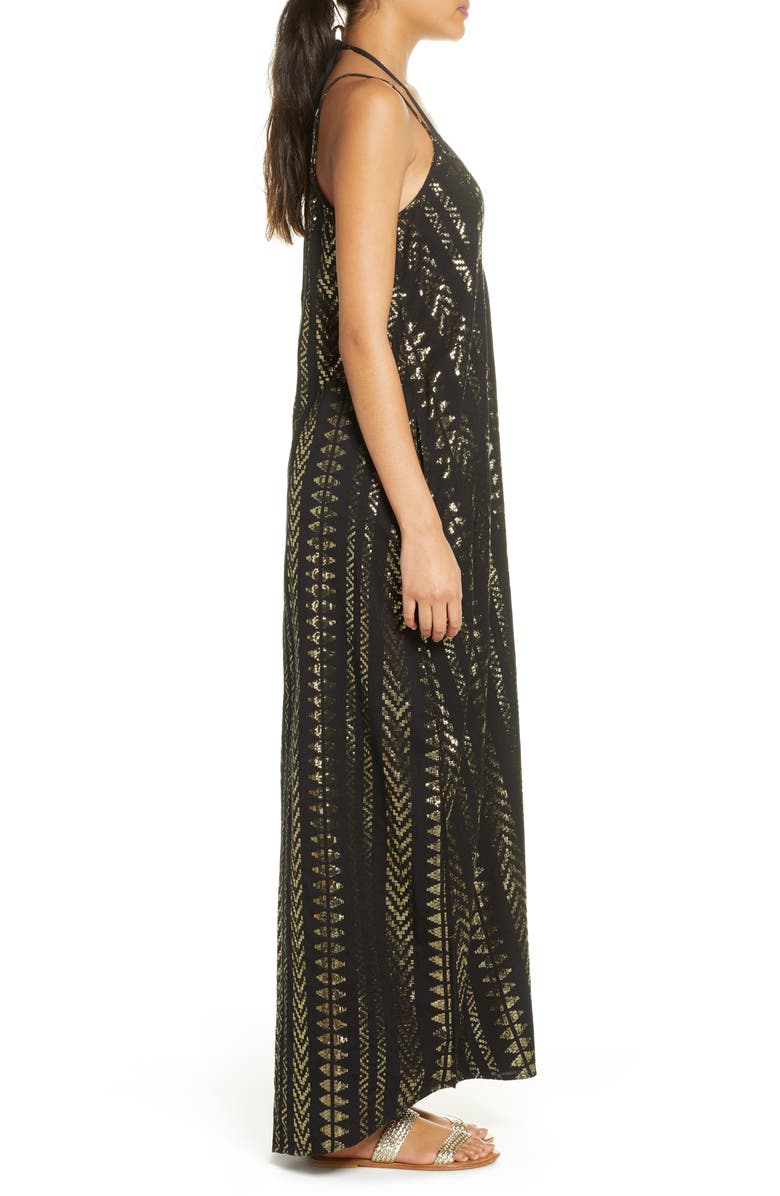 Elan V-Neck Cover-Up Maxi Slipdress, Alternate, color,