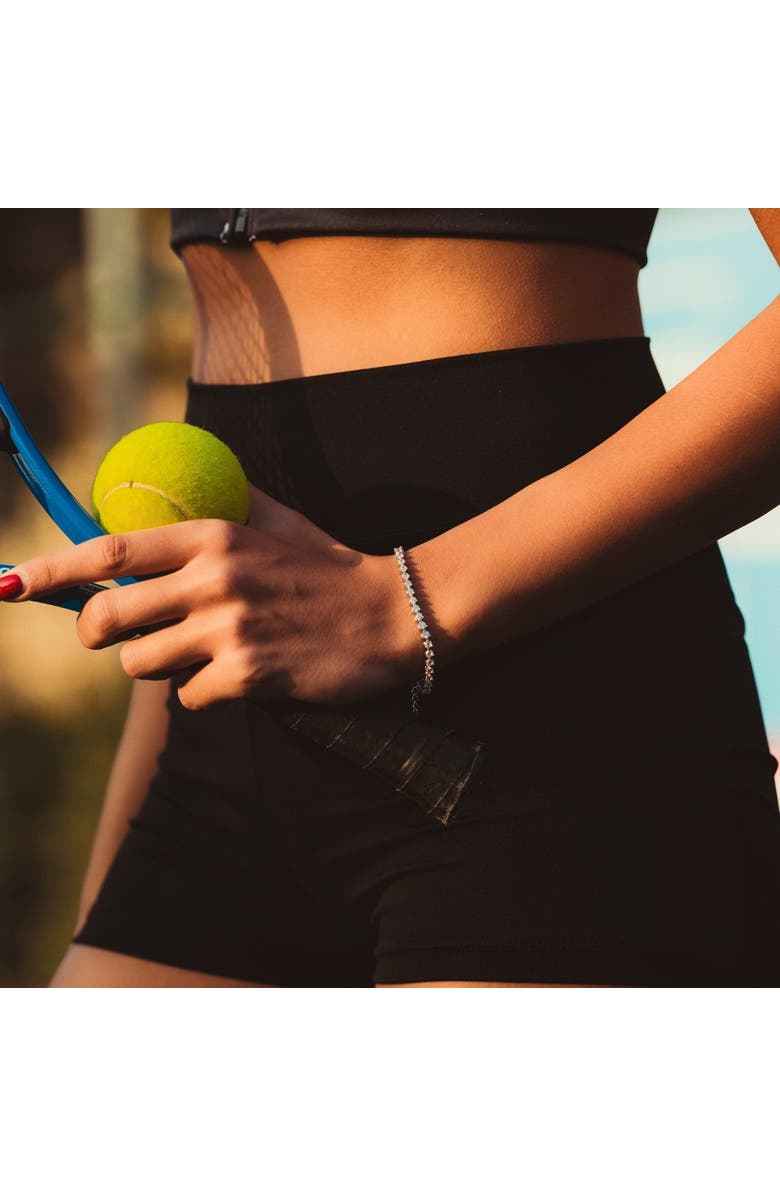 Spero London Round Prong Sterling Silver Tennis Bracelet, Alternate, color, Silver