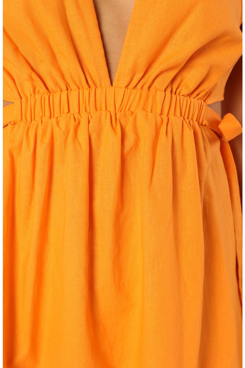 Sachie Puff Sleeve Cutout Minidress, Alternate, color, ORANGE