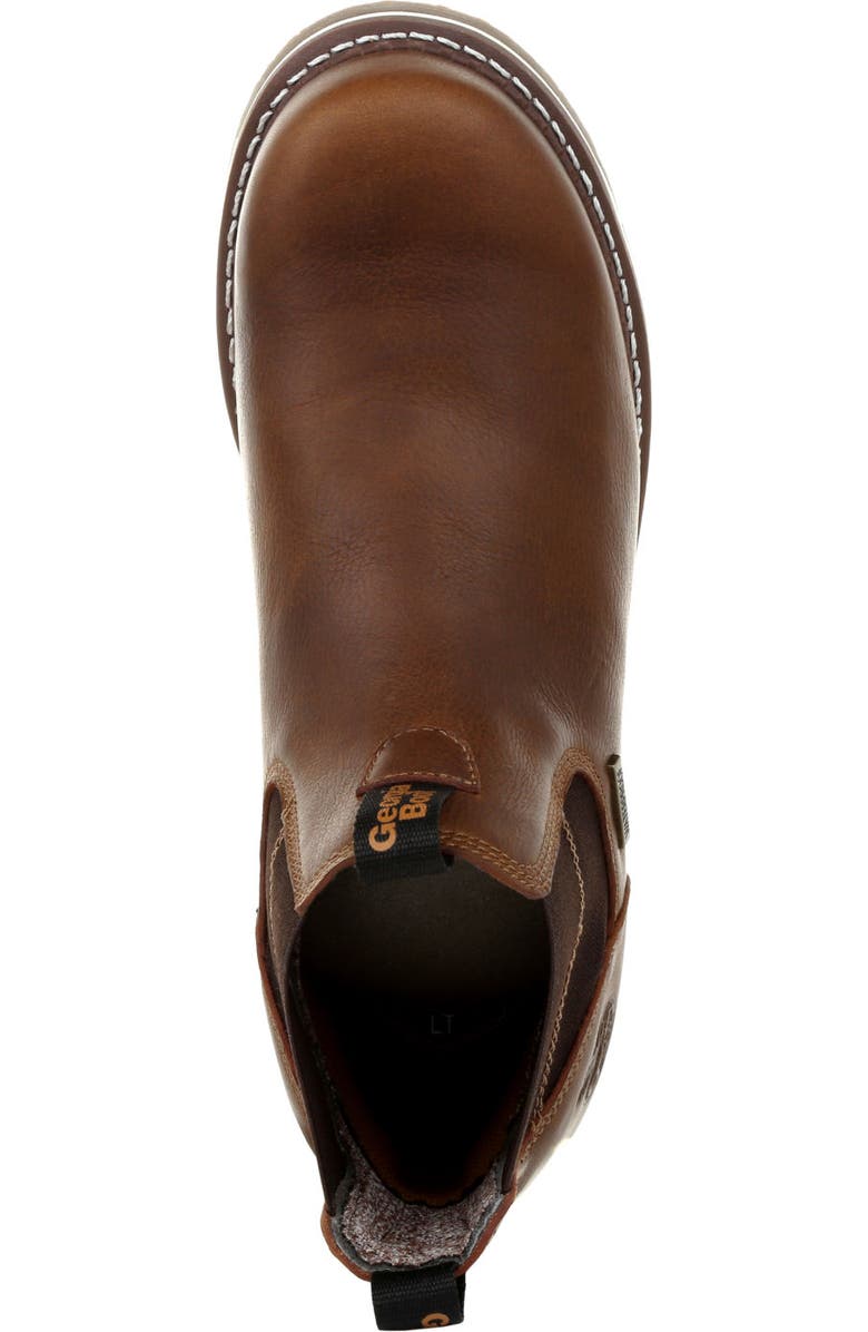 Georgia Boot Amp Lt Wedge Waterproof Chelsea Work Boot, Alternate, color, Brown