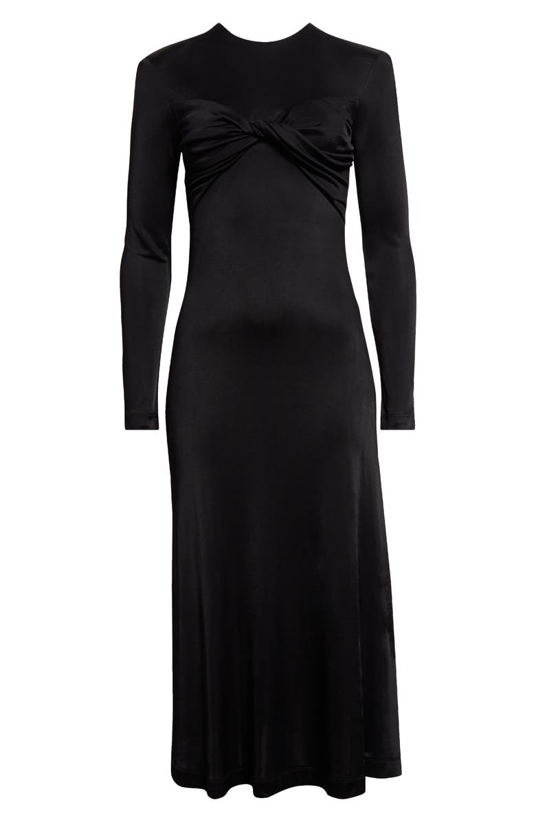 FARM Rio Black Twisted Cup Long Sleeve Midi Dress, Alternate, color, Black