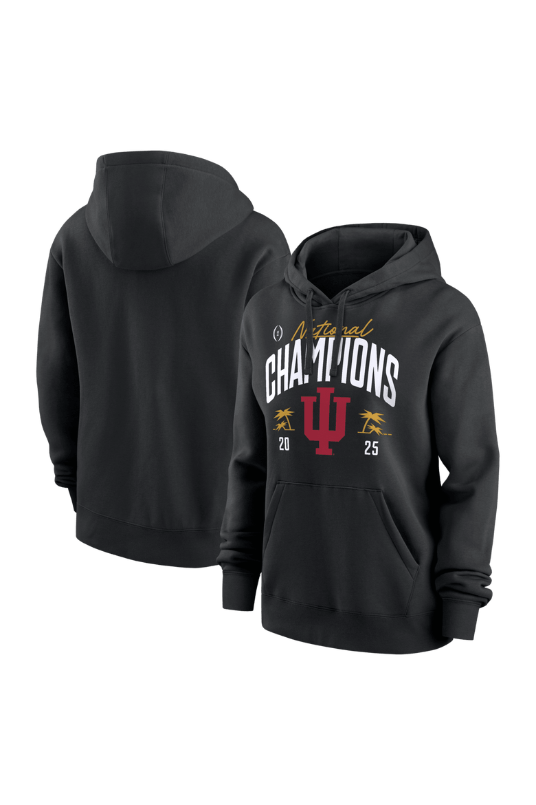 Women's  Black Indiana Hoosiers College Football Playoff 2025 National Champions Locker Room Hoodie, Main, color, Black
