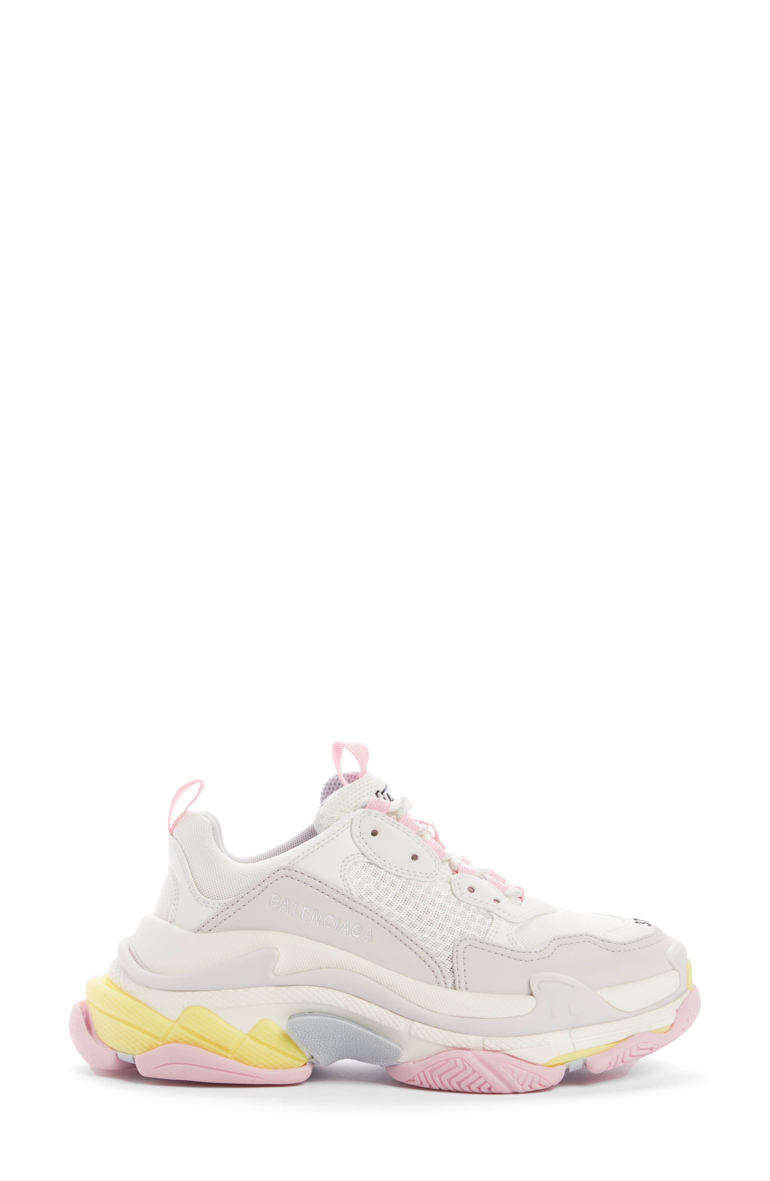 Triple S Low Top Sneaker, Alternate, color, YELLOW/ PINK/ BLUE/ WHITE