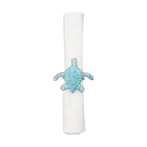 Beaded Turtle Set of 6 Napkin Rings