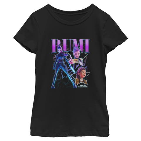 Girl's KPop Demon Hunters Rumi Super Star Logo  Graphic T-Shirt