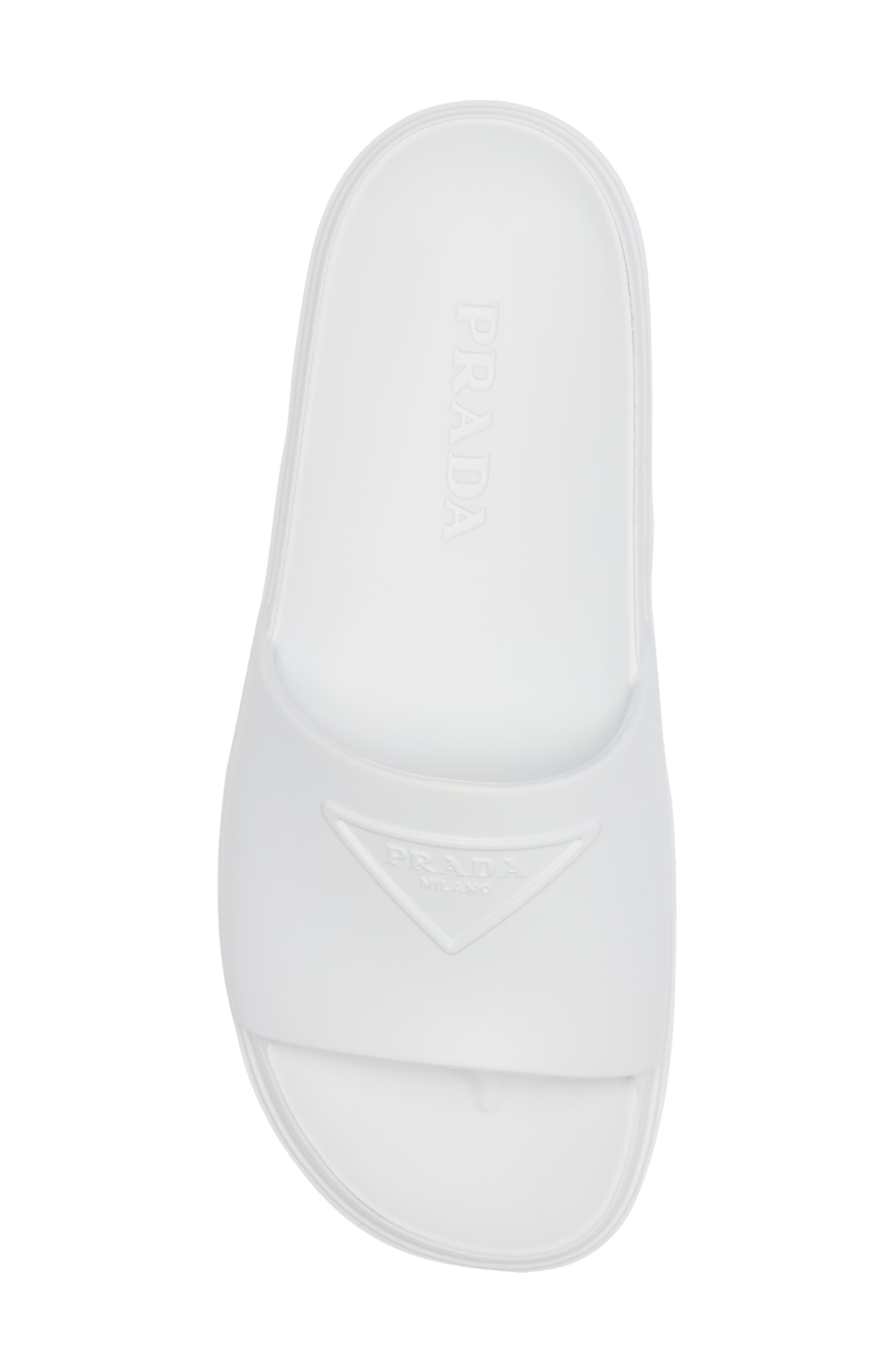 Prada Logo Slide Sandal, Alternate, color, 