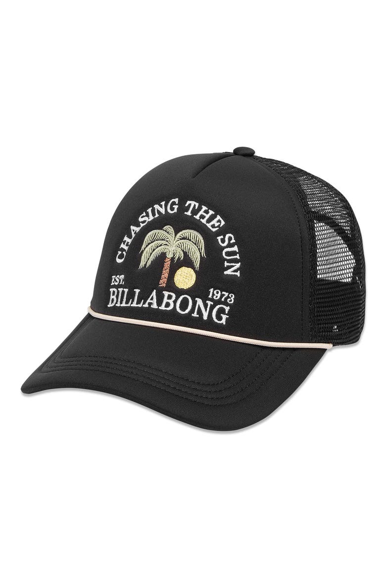 Across Waves Trucker Hat, Main, color, BLACK