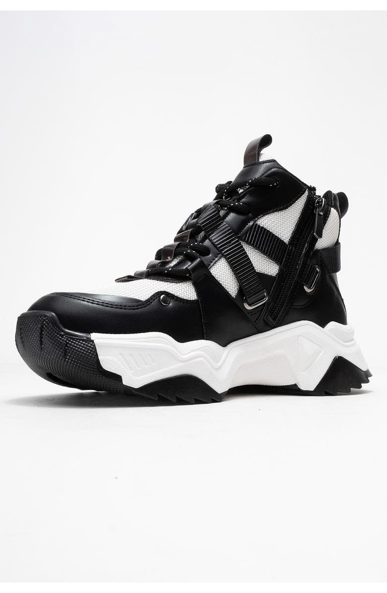 Prologue Shoes Seraphine Sport Boot, Alternate, color, Black White Faux Leather