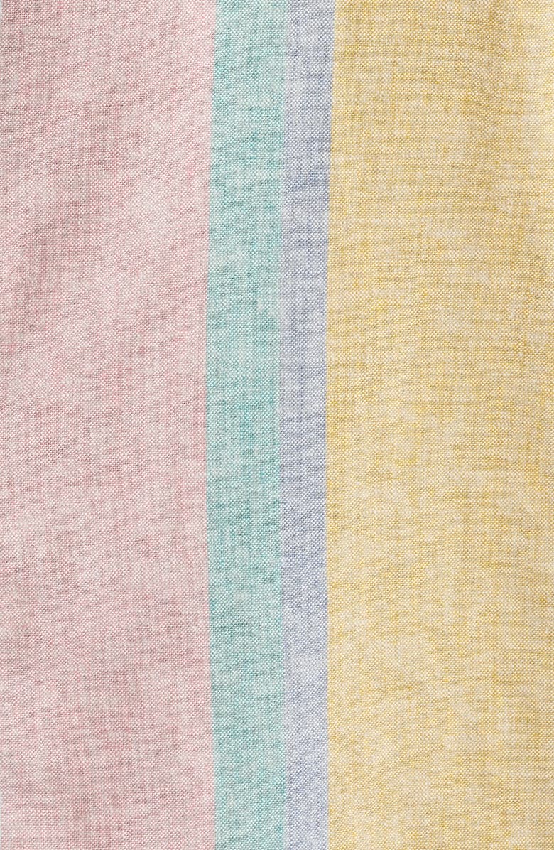 Rails Carson Stripe Short Sleeve Stretch Linen Blend Button-Up Shirt, Alternate, color, 