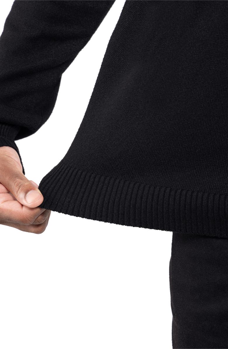 Spring + Mercer Mock Neck Quarter Zip Sweater, Alternate, color, Black