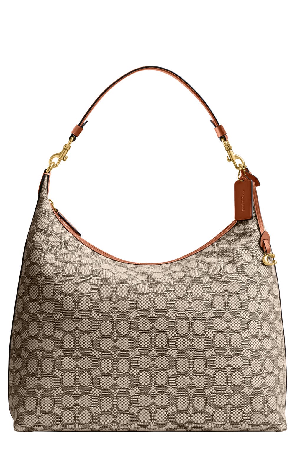 Juliet Signature Jacquard Shoulder Bag, color, COCOA BURNISHED A