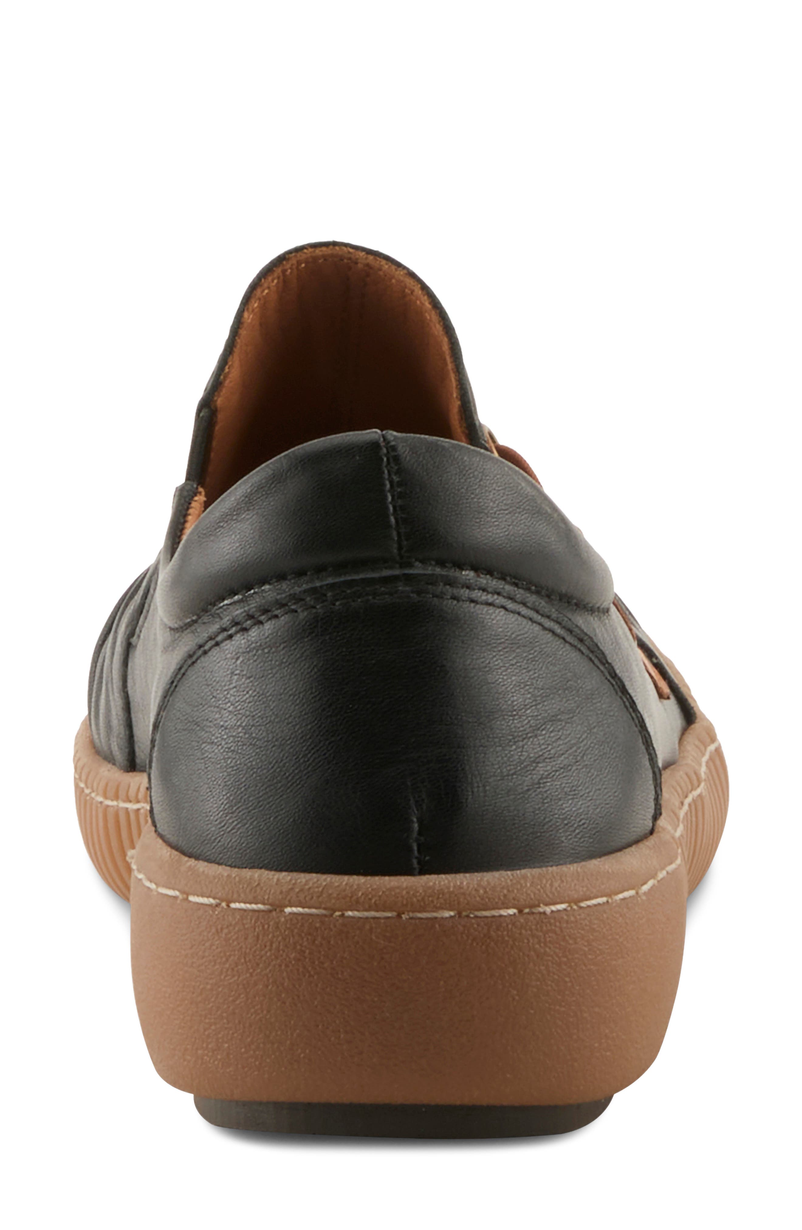 Tavi Leather Slip On Sneaker, Alternate, color, BLACK
