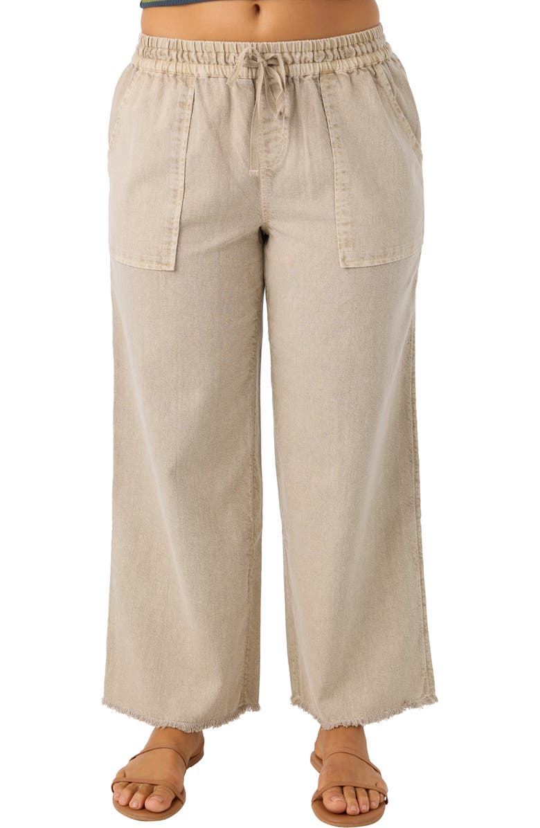 O'Neill Sevie Drawstring Cotton Twill Pants, Alternate, color, Simply Taupe