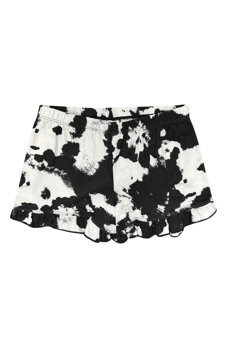 PixieLane Kids' Simply Soft Ruffle Shorts, Main, color, Black Tie Dye