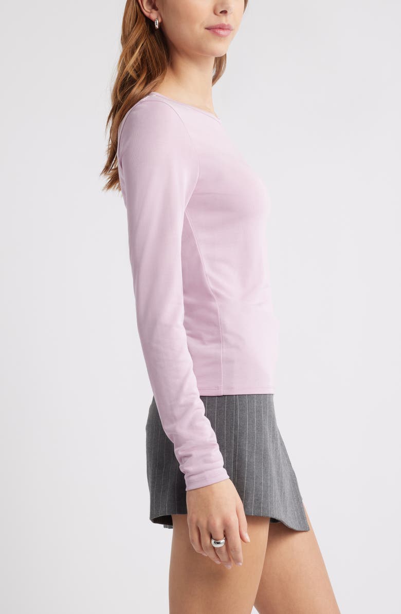 Open Edit Sanded Jersey Long Sleeve T-Shirt, Alternate, color, Purple Dawn