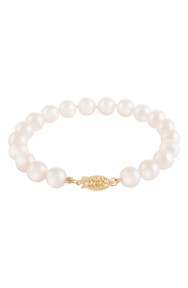 SPLENDID PEARLS 7-8mm Akoya Pearl Bracelet, Main, color, White