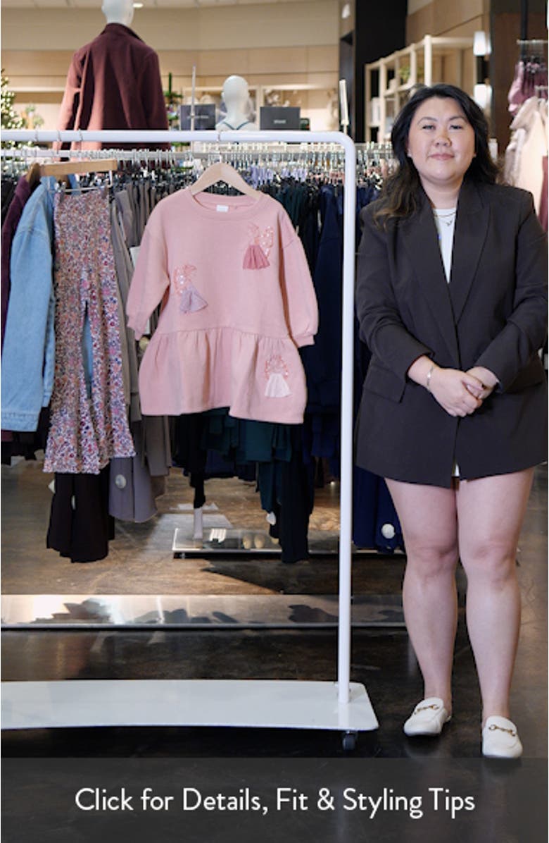 Kids' Fairy Appliqué Long Sleeve Sweatshirt Dress, sales video thumbnail